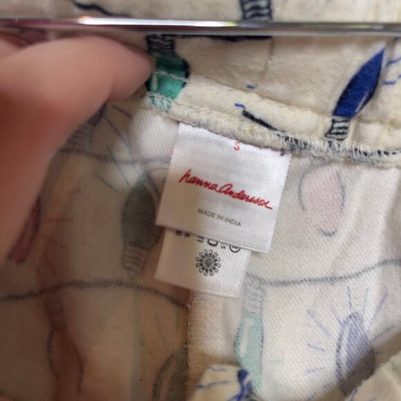 Hanna Andersson adult holidays light flannel cotton straight leg pants sz S - Picture 4 of 4